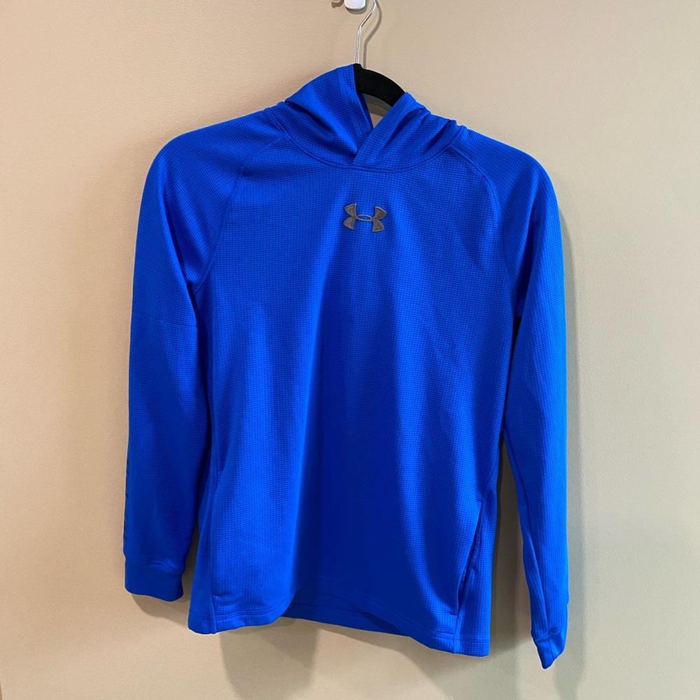Under Armour boys large sweatshirt hoodie Blue Cold Gear